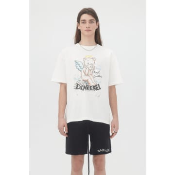 Domrebel Graphic-print Cotton T-shirt In Ivory
