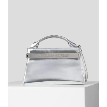 Trouva: Silver Leather Textured Shoulder Bag