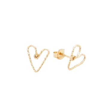 Yay Paris Heart Sparkle Earrings In Gold