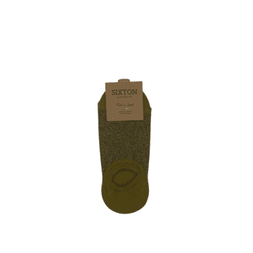 Sixton Tokyo Trainer Socks In Olive From In Green