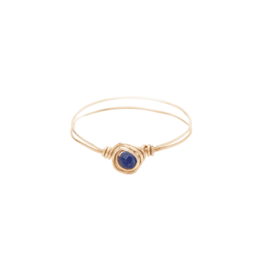Yay Paris Lapis Lazuli Eyelet Ring In Gold