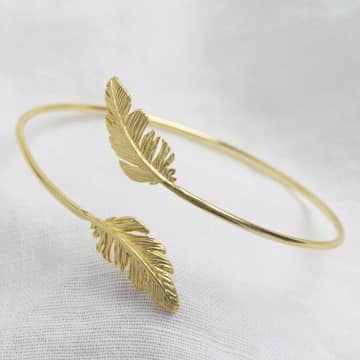 Lisa Angel Feather Bangle In Gold