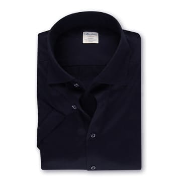Stenströms - Navy Blue Short Sleeve Slimline Jersey Shirt 8400048270190