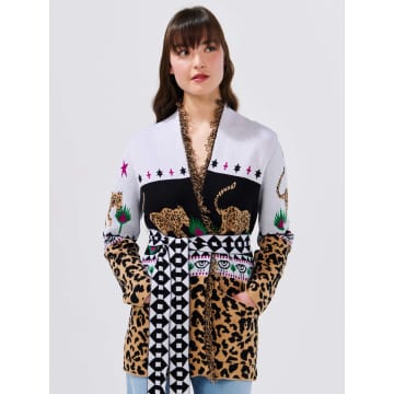 Hayley Menzies Leopardess Short Cardigan Knit In Black