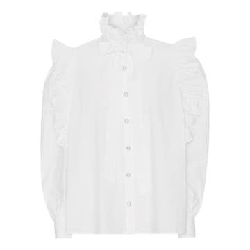 Custommade Denja High-collar White Ruffle Shirt