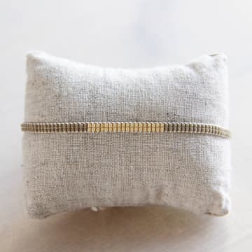 Bazou Weave Bracelet Khaki/goldplated In Neutrals