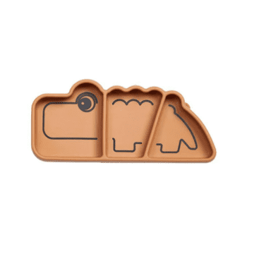 Done By Deer Croco Silicone Snack Plate Mustard