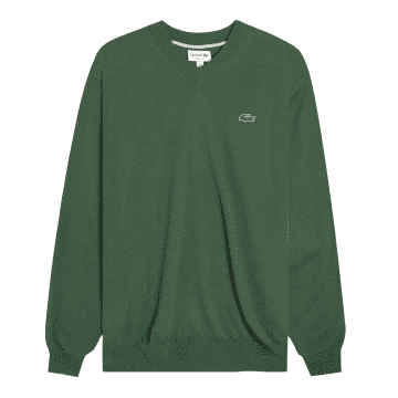 Lacoste Jersey Tricot In Neck Green