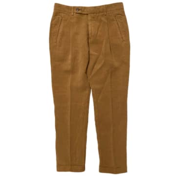 Fresh Lyocell Linen One-pleat Chino Pants In Cumin