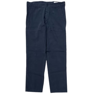 Fresh Cotton Fatigue Trousers In Navy In Blue