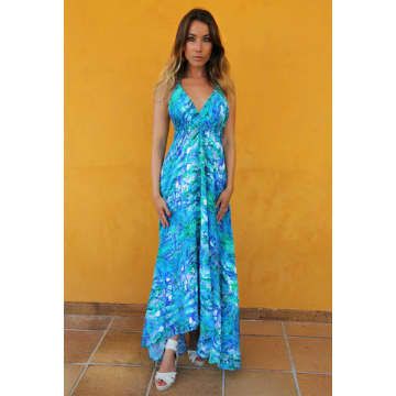 Sophia Alexia Turquoise Glow Ibiza Dress In Blue