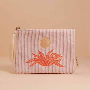 Cai & Jo Corduroy Pouch In Pale Pink