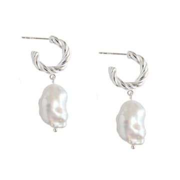 Janus Edinburgh Silver Akoya Pearl Earrings In Metallic