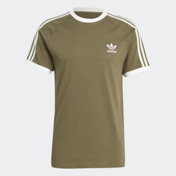 Adidas Originals Adicolor Classics 3-stripes T-shirt Man T-shirt Military Green Size S Cotton In Olive Strata