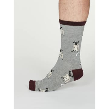 Lark London Men's Lyman Dog Socks In Grey