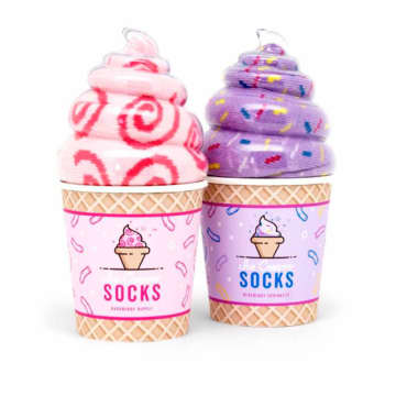 Luckies Of London Ice Cream Style Socks In Neutrals