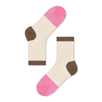 Happy Socks Beige Liza Ankle Socks In Neturals