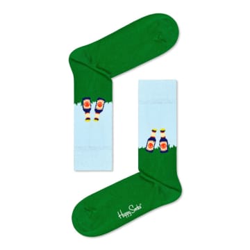 Happy Socks Mens Green Picnic Time Stretch Cotton-blend Socks