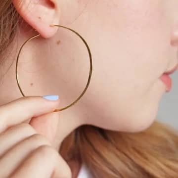 Lisa Angel Large Hoop Earrings In Metallic