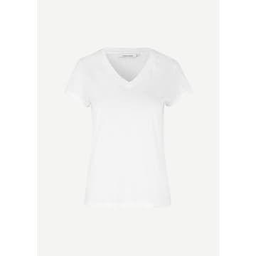 Samsoe & Samsoe Solly V-neck T-shirt In White
