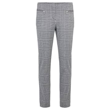 Robell Mimi Silver Grey & White 75cm Trousers In Metallic