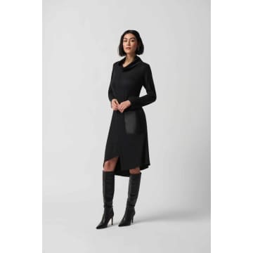 Joseph Ribkoff Jumper Knit Dress With Faux Leather Patched Pockets
