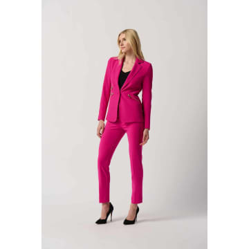 Shop Joseph Ribkoff Pink Woven Blazer With Zippered Pockets