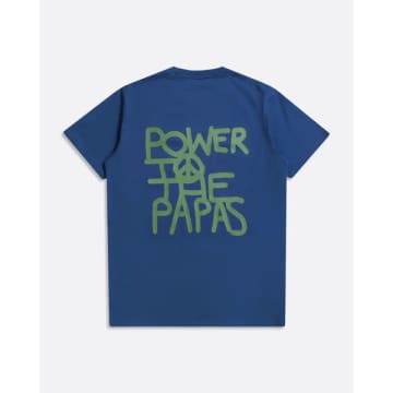 Far Afield Faxnfh005 Graphic Print T-shirt Power To The Papas In Navy In Blue