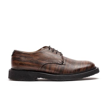 Tracey Neuls Pablo Kelp | Textured Leather Crepe Sole Derbies In Brown