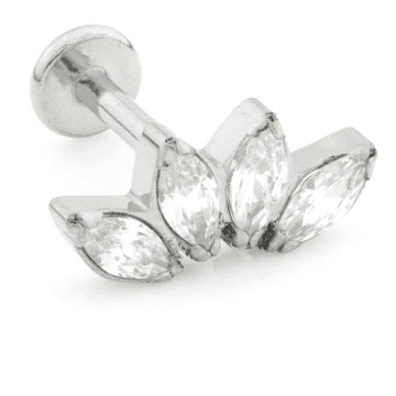 Last Night I Dreamt Wbj Internal Ti Micro Labret With Marquise Gem Cluster Attachment (1.2mm)