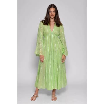 Boho Beach Fest Sundress Maud Maxi Dress In Green