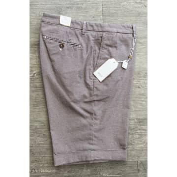 Briglia 1949 - Panna Brown Check Stretch Cotton Slim Fit Shorts Bg108
