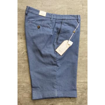 Briglia 1949 - Azzurro Blue Check Stretch Cotton Slim Fit Shorts Bg108