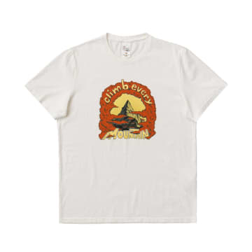 Nudie Jeans Roy Every Mountain Tee Chalk White