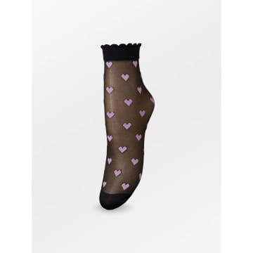 Becksondergaard Black Dagmar Hearts Printed Socks