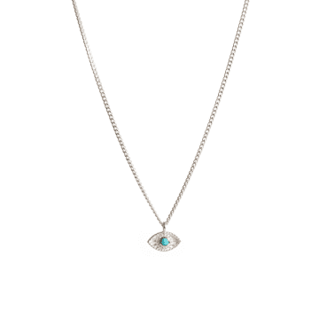 Rachel Entwistle Mini Rays Of Light Necklace Turquoise Silver In Metallic
