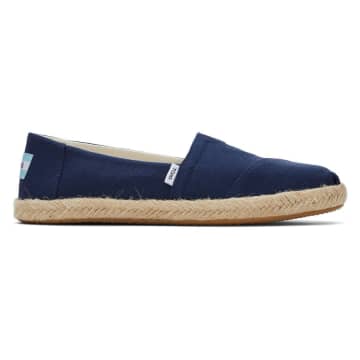 TOMS TOMS WOMENS RECYCLED COTTON ROPE ESPADRILLE NAVY