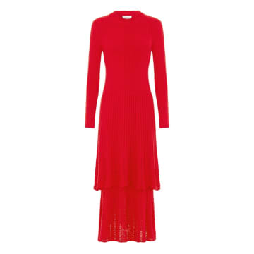 Hayley Menzies Virginia Ajoure Knit Dress In Red