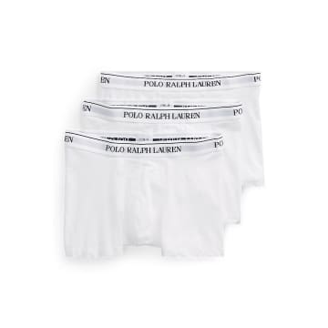 Ralph Lauren Menswear 3 Pack Classic Cotton Stretch Trunks In White