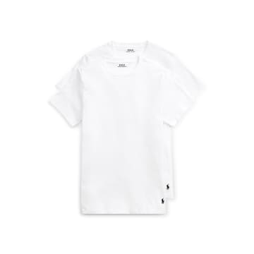 Ralph Lauren Menswear Classic 2 Pack Crew Undershirt In White