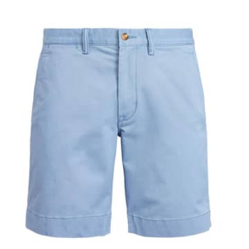 Ralph Lauren Straight Fit Bedfords Flat Front Shorts In Blue