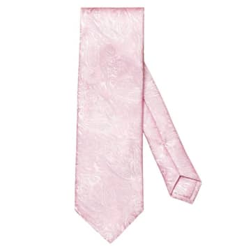 Eton Jacquard Paisley Silk Wedding Tie In Pink