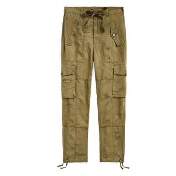 Ralph Lauren Linen Blend Twill Cargo Trousers In Neutrals