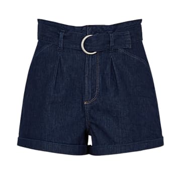 Paige Pleated Carly Shorts In Blue