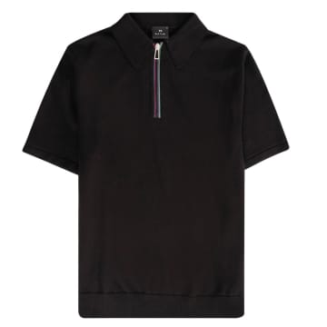 Shop Paul Smith Black Sweate Short Sleeve  Polo