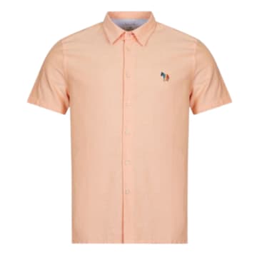 Paul Smith Ss Casual Fit Zebra Logo Shirt In Orange