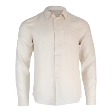 Paul Smith Tailored Fit Linen Long Sleeve Shirt In Neturals