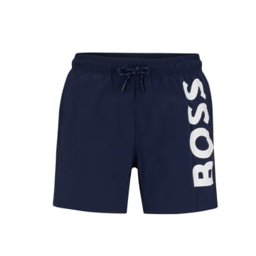 Shop Hugo Boss Dark Blue Octopus Swim Shorts