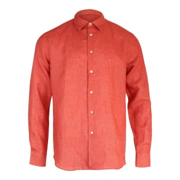 Paul Smith Menswear Regular Fit Linen Shirt In Pink
