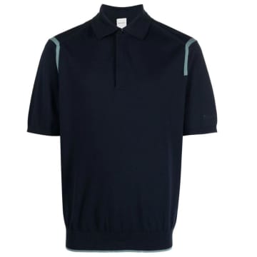 Paul Smith Menswear Short Sleeve Sweater Polo In Blue